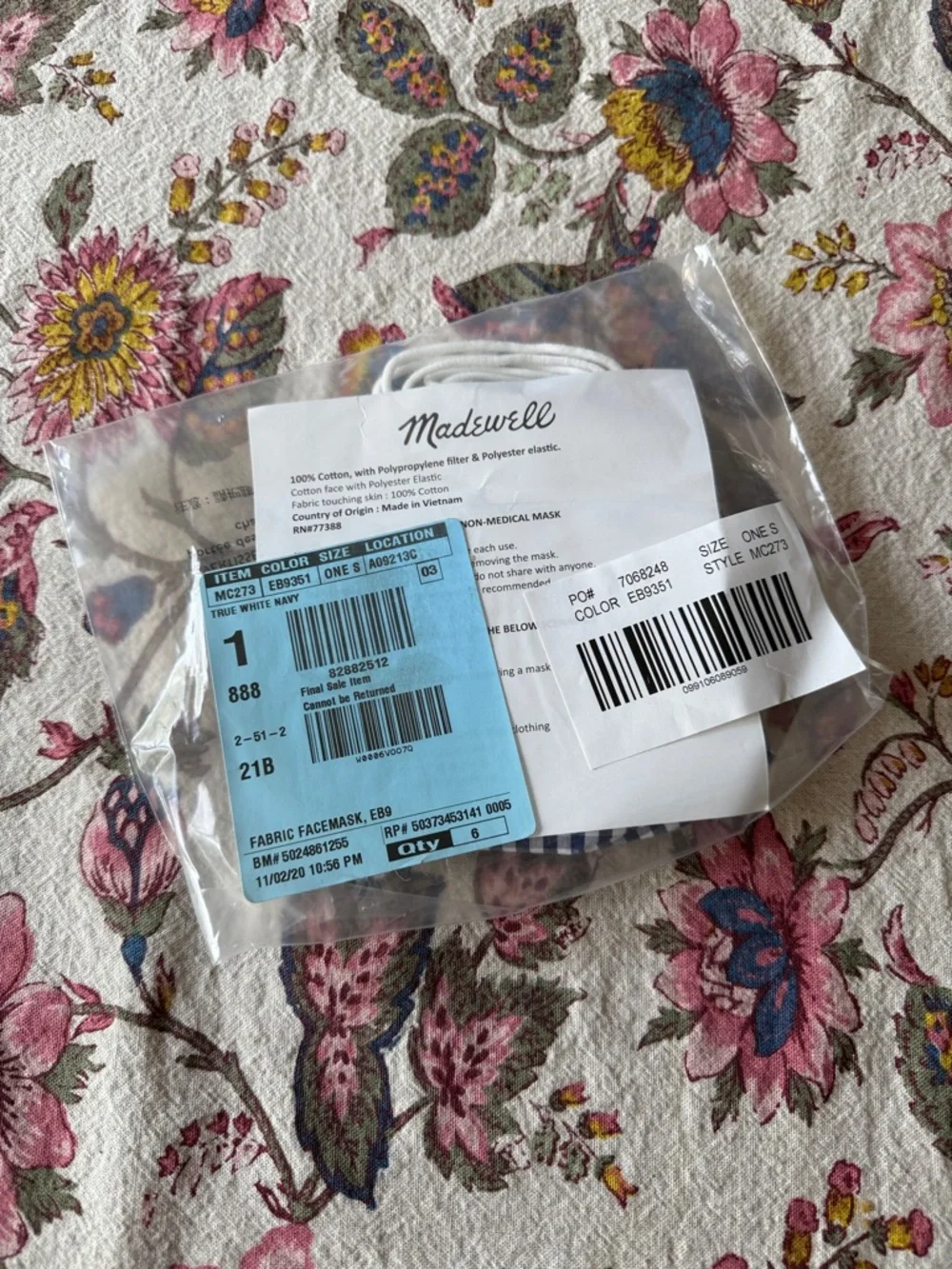 Pack of 3 brand new Madewell face masks